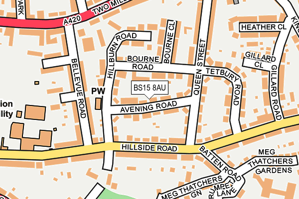 BS15 8AU map - OS OpenMap – Local (Ordnance Survey)