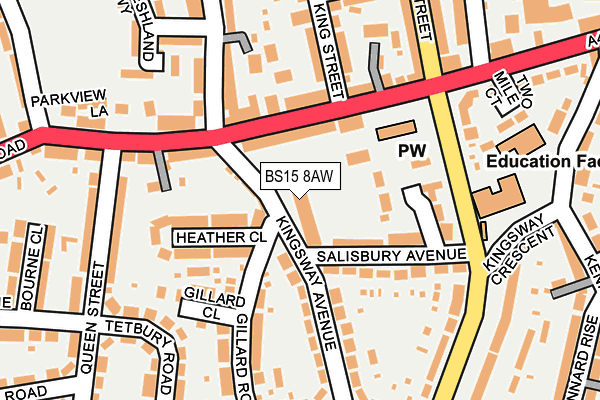 BS15 8AW map - OS OpenMap – Local (Ordnance Survey)