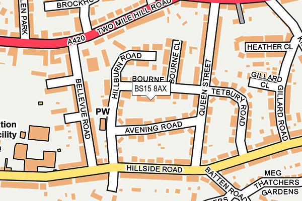 BS15 8AX map - OS OpenMap – Local (Ordnance Survey)