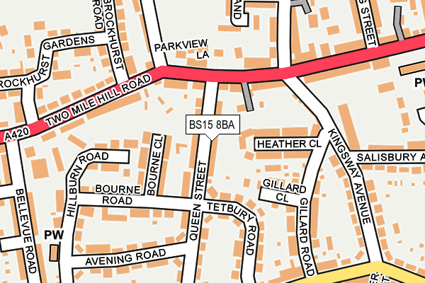 BS15 8BA map - OS OpenMap – Local (Ordnance Survey)
