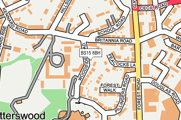 BS15 8BH map - OS OpenMap – Local (Ordnance Survey)