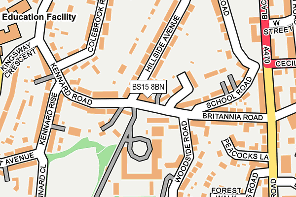 BS15 8BN map - OS OpenMap – Local (Ordnance Survey)