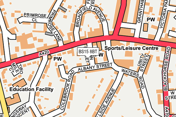 BS15 8BT map - OS OpenMap – Local (Ordnance Survey)