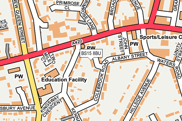 BS15 8BU map - OS OpenMap – Local (Ordnance Survey)