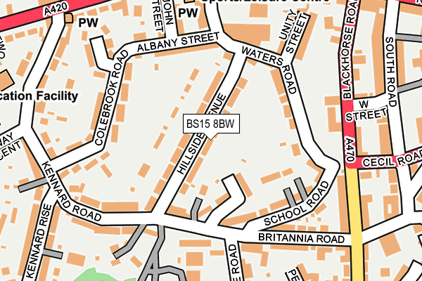 BS15 8BW map - OS OpenMap – Local (Ordnance Survey)