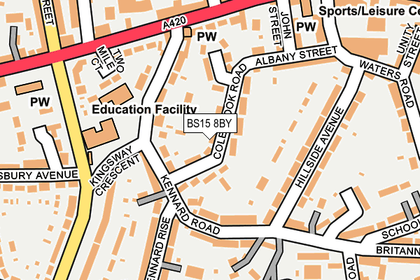 BS15 8BY map - OS OpenMap – Local (Ordnance Survey)
