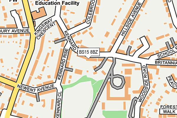 BS15 8BZ map - OS OpenMap – Local (Ordnance Survey)