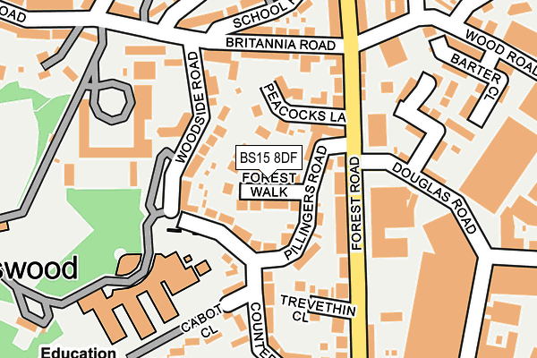 BS15 8DF map - OS OpenMap – Local (Ordnance Survey)
