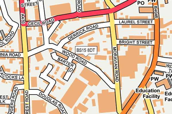 BS15 8DT map - OS OpenMap – Local (Ordnance Survey)