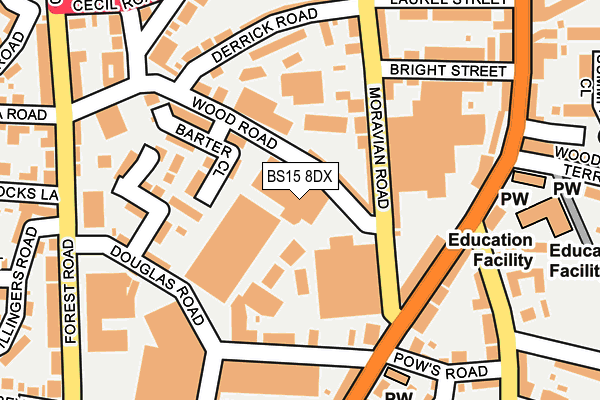 BS15 8DX map - OS OpenMap – Local (Ordnance Survey)