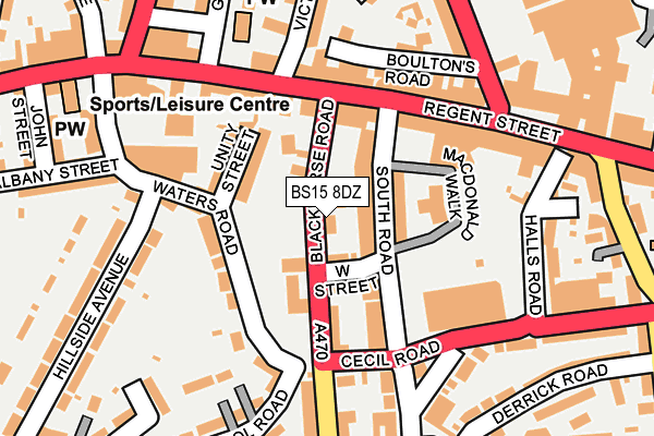 BS15 8DZ map - OS OpenMap – Local (Ordnance Survey)