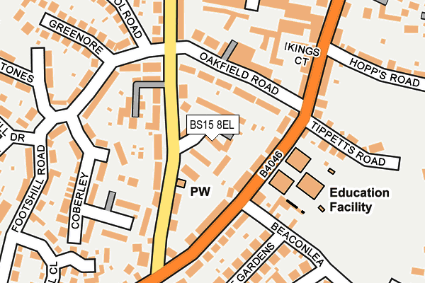 BS15 8EL map - OS OpenMap – Local (Ordnance Survey)