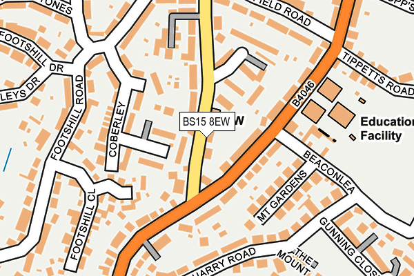 BS15 8EW map - OS OpenMap – Local (Ordnance Survey)