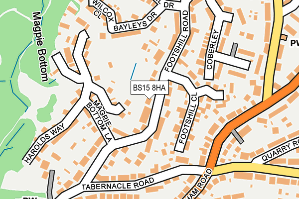 BS15 8HA map - OS OpenMap – Local (Ordnance Survey)