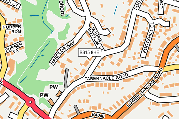 BS15 8HE map - OS OpenMap – Local (Ordnance Survey)