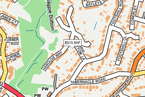 BS15 8HF map - OS OpenMap – Local (Ordnance Survey)