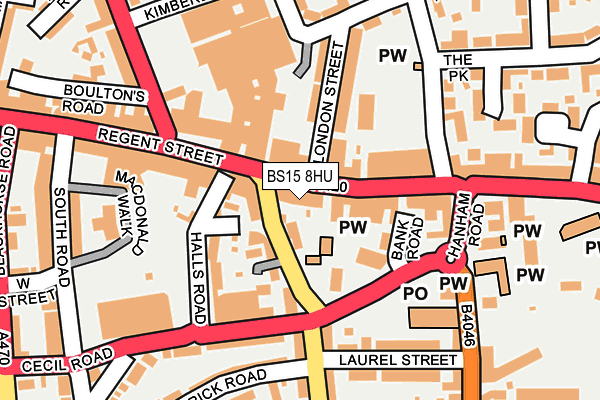 BS15 8HU map - OS OpenMap – Local (Ordnance Survey)