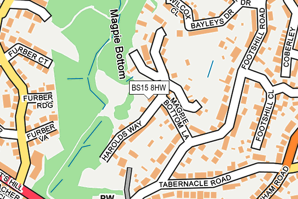 BS15 8HW map - OS OpenMap – Local (Ordnance Survey)