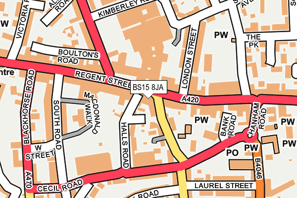 BS15 8JA map - OS OpenMap – Local (Ordnance Survey)