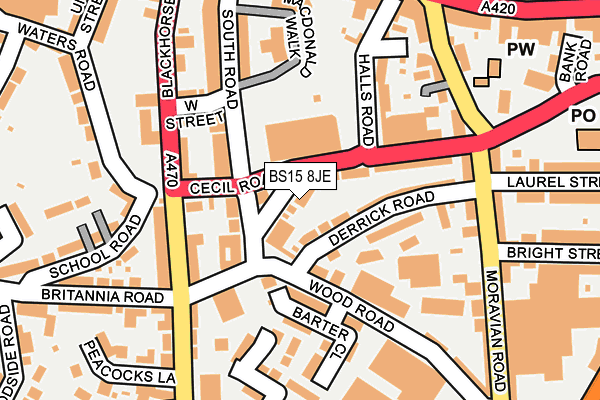 BS15 8JE map - OS OpenMap – Local (Ordnance Survey)