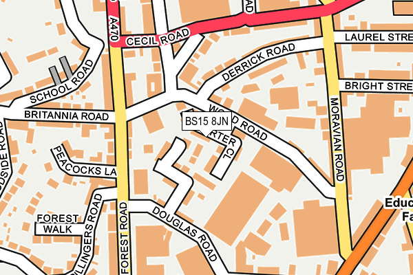 BS15 8JN map - OS OpenMap – Local (Ordnance Survey)