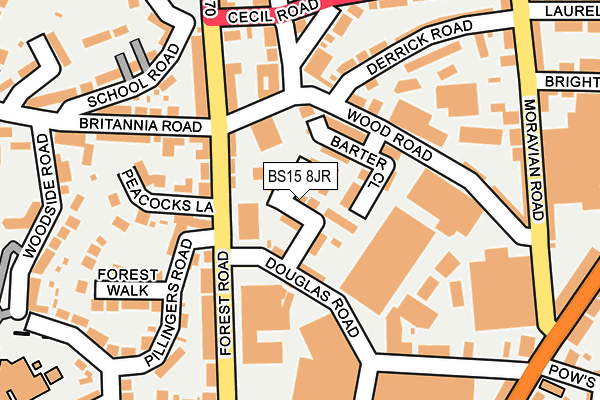 BS15 8JR map - OS OpenMap – Local (Ordnance Survey)