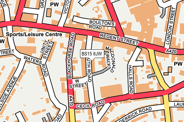 BS15 8JW map - OS OpenMap – Local (Ordnance Survey)