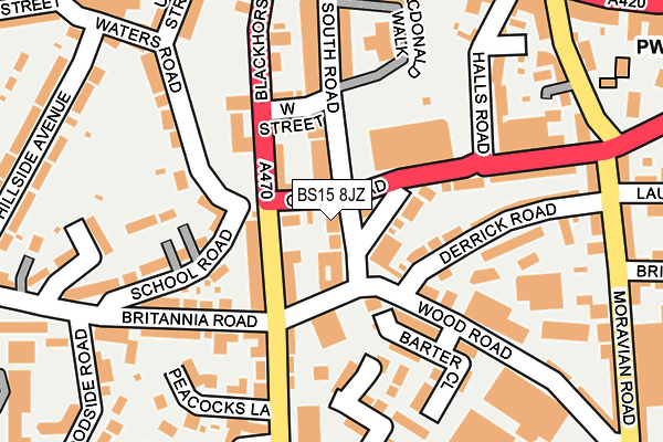 BS15 8JZ map - OS OpenMap – Local (Ordnance Survey)