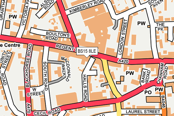 BS15 8LE map - OS OpenMap – Local (Ordnance Survey)