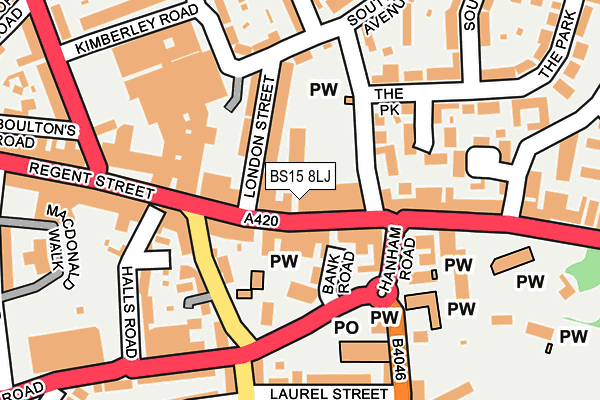 BS15 8LJ map - OS OpenMap – Local (Ordnance Survey)