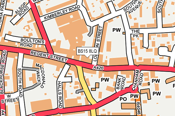 BS15 8LQ map - OS OpenMap – Local (Ordnance Survey)