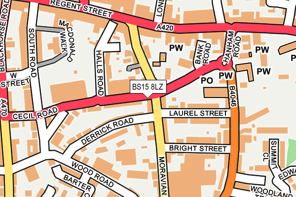 BS15 8LZ map - OS OpenMap – Local (Ordnance Survey)