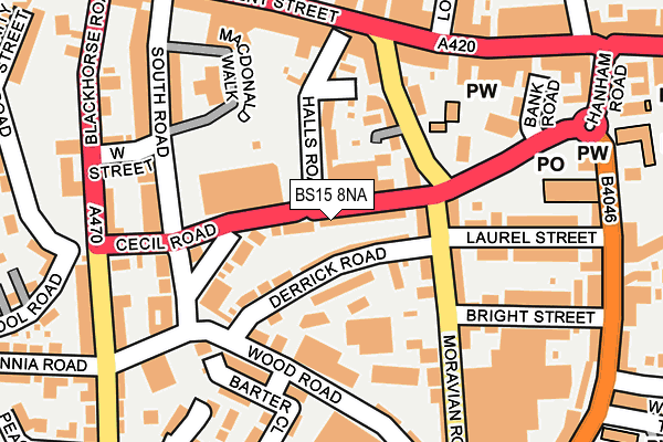 BS15 8NA map - OS OpenMap – Local (Ordnance Survey)