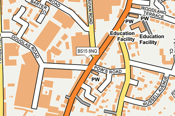 BS15 8NQ map - OS OpenMap – Local (Ordnance Survey)