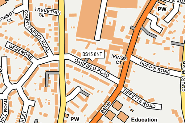 BS15 8NT map - OS OpenMap – Local (Ordnance Survey)