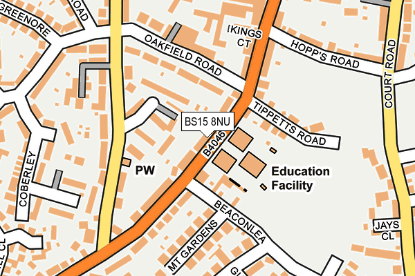 BS15 8NU map - OS OpenMap – Local (Ordnance Survey)