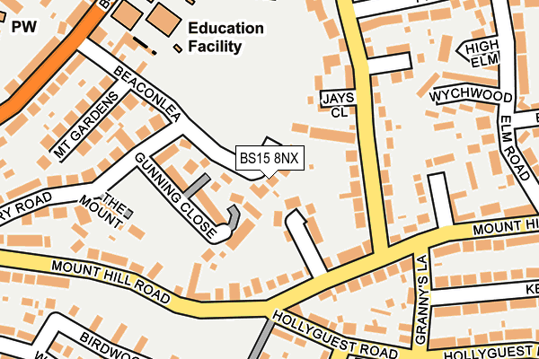 BS15 8NX map - OS OpenMap – Local (Ordnance Survey)