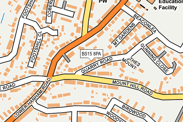 BS15 8PA map - OS OpenMap – Local (Ordnance Survey)