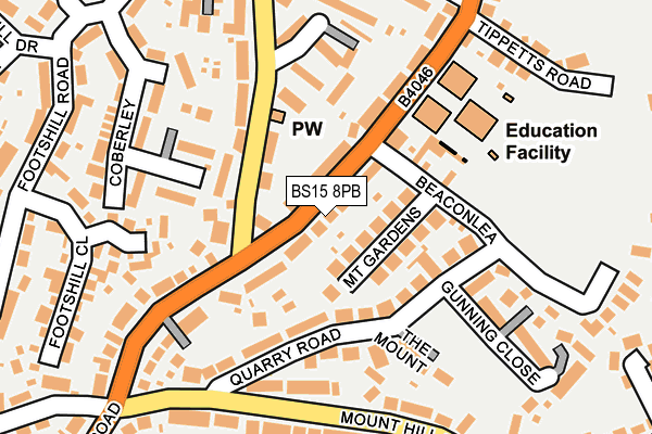 BS15 8PB map - OS OpenMap – Local (Ordnance Survey)