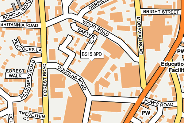 BS15 8PD map - OS OpenMap – Local (Ordnance Survey)
