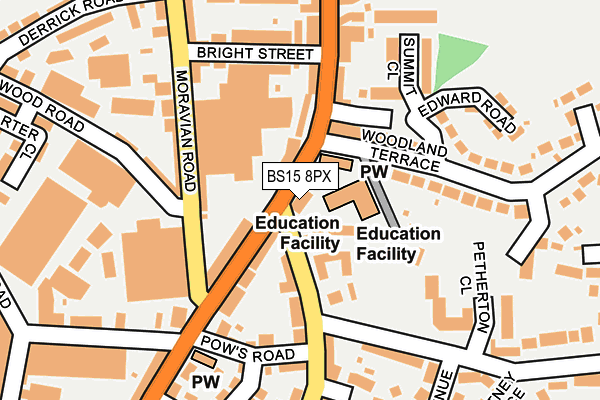 BS15 8PX map - OS OpenMap – Local (Ordnance Survey)