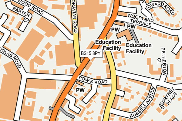 BS15 8PY map - OS OpenMap – Local (Ordnance Survey)