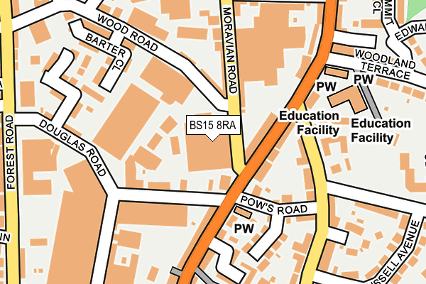 BS15 8RA map - OS OpenMap – Local (Ordnance Survey)