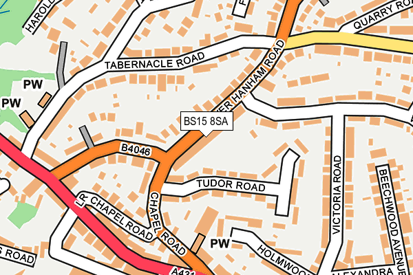 BS15 8SA map - OS OpenMap – Local (Ordnance Survey)
