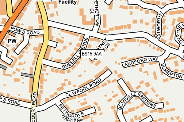 BS15 9AA map - OS OpenMap – Local (Ordnance Survey)