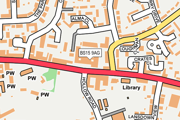 BS15 9AG map - OS OpenMap – Local (Ordnance Survey)