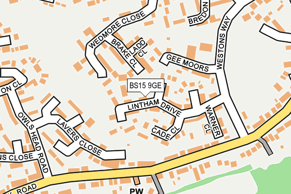 BS15 9GE map - OS OpenMap – Local (Ordnance Survey)