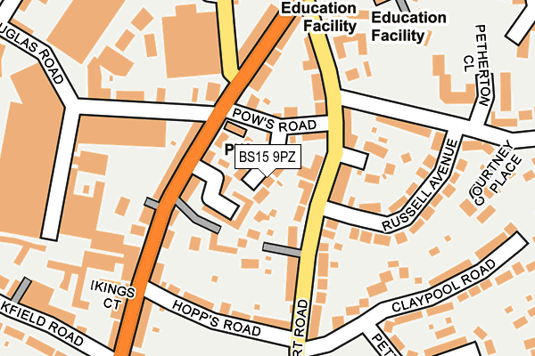 BS15 9PZ map - OS OpenMap – Local (Ordnance Survey)