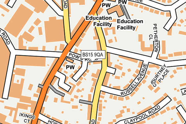 BS15 9QA map - OS OpenMap – Local (Ordnance Survey)