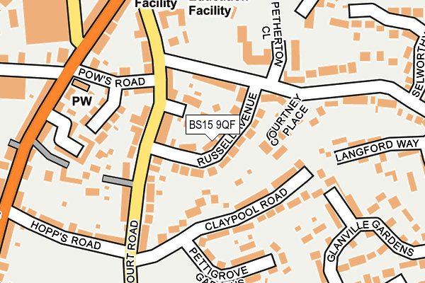 BS15 9QF map - OS OpenMap – Local (Ordnance Survey)